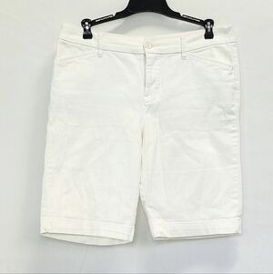 St John's Bay White Cuffed Bermuda Shorts